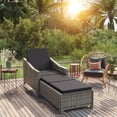 thumbnail image 1 of vidaXL Chaise Longue avec Coussin Gris Foncé en Rotin Synthétique Gris, 1 of 5
