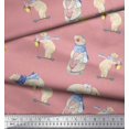 thumbnail image 2 of Soimoi Cotton Voile Fabric Cycle,Rabbit & Bear Kids Decor Fabric Printed Yard 56 Inch Wide, 2 of 2