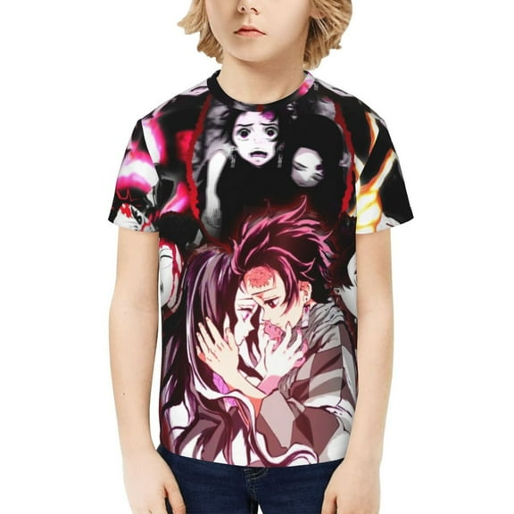 Demon Slayer Kimetsu No Yaiba Kids T-Shirt 3d Printed Graphic T-Shirts Boys And Girls Short Sleeve Shirts For Youth Kids X-Small