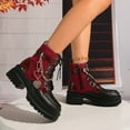 thumbnail image 4 of Roncen Women's Platform Ankle Boots - Stylish Casual Multi-Color Chunky Heel Motorcycle Boots with Edgy Chain Details for Streetwear Fashion, 4 of 7