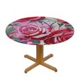 thumbnail image 3 of HAOXIT Round Tablecloth Red s,red flower art beautiful Washable Polyester Table Cloth Table Cover Decorations for Picnic,Kitchen,Holiday Party 38-42, 3 of 8