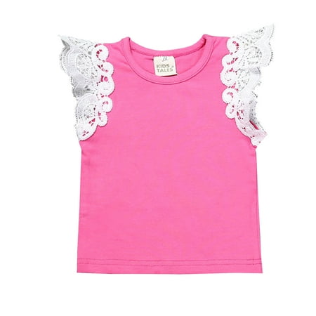 

RPVATI Candy Color Crewneck Tank Tops Toddler Flying Sleeve Summer Outfits 6M-3Y