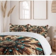 thumbnail image 5 of Ambesonne Rustic Duvet Cover Set, Ethnic Southwestern Feathers, Queen, Redwood and Dark Turquoise, 5 of 6