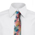 thumbnail image 2 of Geometric Necktie, Pastel Mosaic Circles, Dress Tie, 3.7", Peach Coral Blue, by Ambesonne, 2 of 3