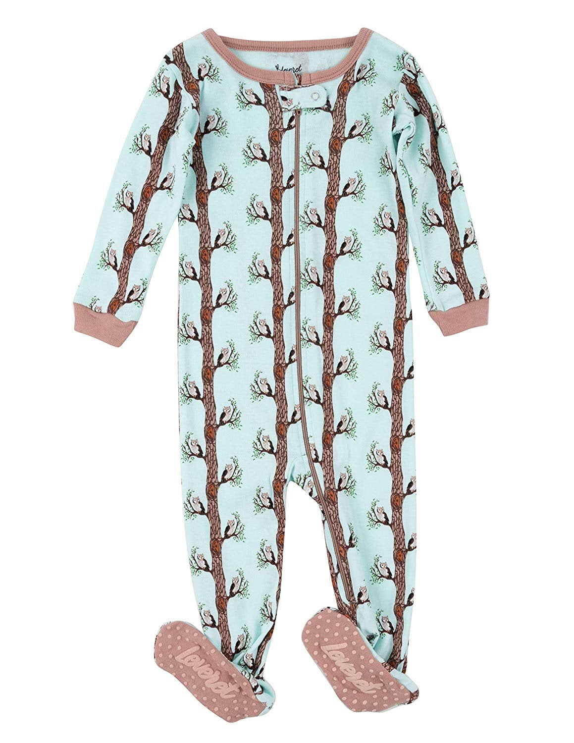 Leveret Leveret Kids Pajamas Baby Boys Girls Footed Pajamas Sleeper 100 Cotton (Owl Tree