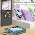 thumbnail image 3 of Skin Slim Cover for Samsung Galaxy Z Flip 5 5G Case with Ring Back Screen Hinge Protection Kickstand Flip5 PC Hard Phone Case (Black,Z Flip 5), 3 of 10