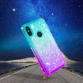 thumbnail image 6 of SOATUTO For Motorola One Power (P30 Note) Case Glitter Case Sparkle Glitter Flowing Liquid Quicksand with Shiny Bling Diamond Women Girls Cute Case For Motorola One Power (P30 Note) - Green+Purple, 6 of 7