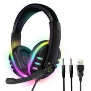 Hypergear SoundRecon RGB LED Gaming Headset w/ 7 Color Lights & Mic () Black
