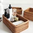 thumbnail image 3 of Topumt Rattan Storage Baskets Rectangle Woven Tray Wicker Fruit Baskets Food Serving Basket Holder Home Decor Organizer Basket Set for Shelves, 3 of 6