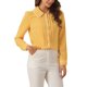 thumbnail image 4 of BLUSA CHIC PARA MUJER CON COLLAR PETER PAN, MANGAS ABULLONADAS, CON TRIM CONTRASTANTE Y BOTONES, COLOR AMARILLO, 4 of 6