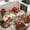 Green Red Beige, variant on Cardinal Bird Round Tablecloth, Fitted Table Cover with Elastic for 55"-60" Round Tables, Winter Poinsettia Berry Pine Cones Floral Table Cloth Outdoor Indoor Dinning Party Waterproof Tablecloths