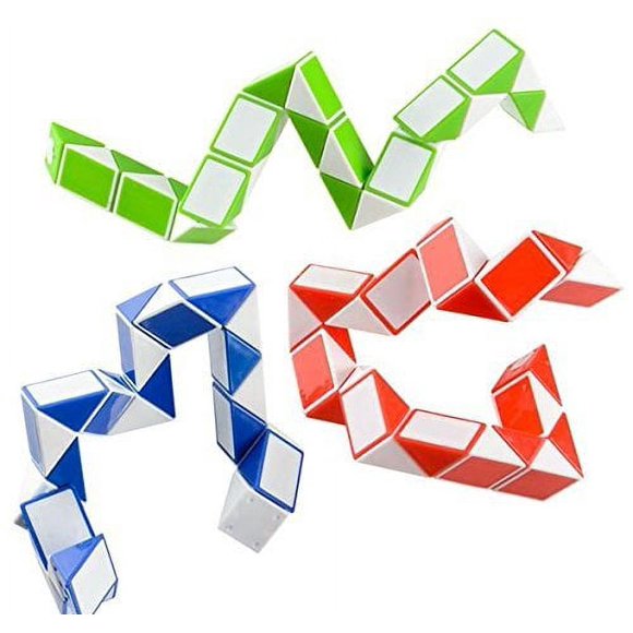 5 PCS Fidget Snake Cube Twist Puzzle Magic Snake Sensory Toys Collection Brain Teaser Socking Stuffers Party Favors Game Goodie Bags Fillers for Kids Adults Teens