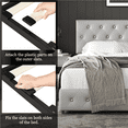 thumbnail image 4 of Renwick Queen Size Upholstered Bed Frame with Adjustable Headboard and 3 Drawers Storage, Adult,Light Gray, 4 of 10