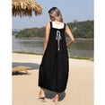 thumbnail image 4 of PUWEI Women's Loose Overall Dress Adjustable Straps Casual Barrel Midi Dress Bib Romper with Pockets, 4 of 7