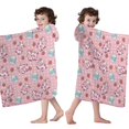 thumbnail image 4 of Pink Cow Milk Strawberry Pattern Hooded Bath Towel，60"x35" for Ages 3 To 12 Kids, Quick Dry Lightweight Soft Microfiber Hood Beach Towel Cover Up for Kids, 4 of 7