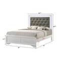 thumbnail image 4 of Tcbosik Modern Queen Size Upholstered Platform Bed with LED Light and Button Tufted Headboard, Box Spring Needed, White, 4 of 5