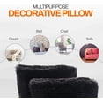 thumbnail image 6 of Cheer Collection Set of 2 Shaggy Hair Decorative Throw Pillows - 20x20, Black, 6 of 8