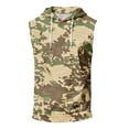 thumbnail image 6 of Mens Sleeveless Hoodie Camouflage Pattern Drawstring Hooded Vest with Kangaroo Pocket Relaxed Fit Sportswear Top, 6 of 7