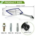 thumbnail image 4 of Unique Bargains Universal Motorcycle Rear View Mirrors Adjustable Bar End Side Mirrors Mount Aluminum Plastic 1 Set Silver Tone Blue M8/M10 Prismatic Shape, 4 of 7