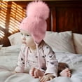 thumbnail image 3 of Bonnet Tricoté Hiver pour Bébé Filles Enfants Chaud Coton Perle Crochet Bonnet, 3 of 4