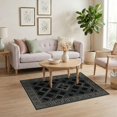 thumbnail image 3 of ODIKA 4'x6' Washable Area Rug Table Bold Pvc Structured Trellis Symmetrical Repeat Motif Dining for Home Office, Under Desk, Non-Slip Chair-Friendly, Flatwoven, 3 of 7