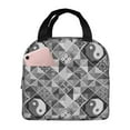 thumbnail image 1 of Fotbe Yin Yang With Black And White Bolsa Térmica con Estampado y Forro de Aluminio Grueso Bolsa de Almuerzo con Bolsillo Frontal para Hombres y Mujeres, Ideal para Trabajo, Escuela, 1 of 8