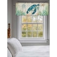 thumbnail image 3 of Farm Sea Turle Compass Valances for Windows, Rod Pocket Kitchen Valance Curtains - Soft & Washable Small Window Treatment for Living Room,&nbsp;Bathroom, Ocean Seaweed Starfish, 54x18inch, 3 of 9