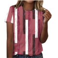 thumbnail image 2 of Fiudx Ropa de Mujer Top de Manga Corta con Cuello Redondo y Estampado Informal para Mujer, 2 of 4
