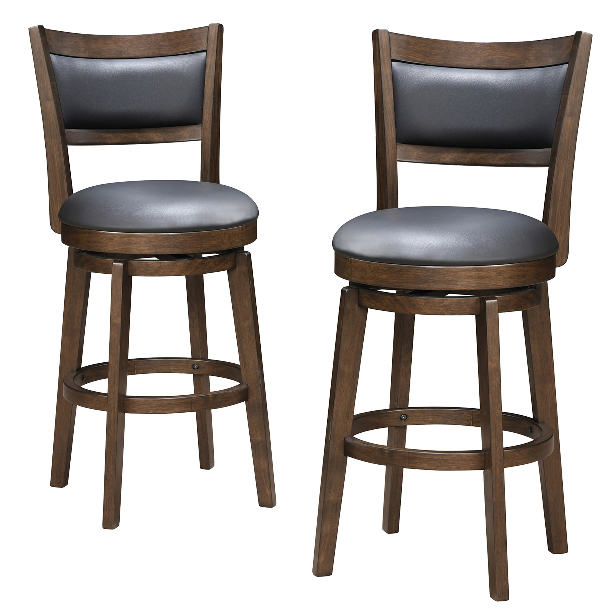 TrumanPick Swivel Counter Height Barstool, Cappuccino, Set of 2 photo 8