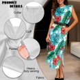 thumbnail image 6 of Jeiento Tropical Couple Matching Outfits Dress for Women Hawaiian Shirt for Men Floral Leaves Casual Shirt Long Maxi Dress Cap Sleeve Sun Dresses Beach Vacation Shirts, 6 of 7