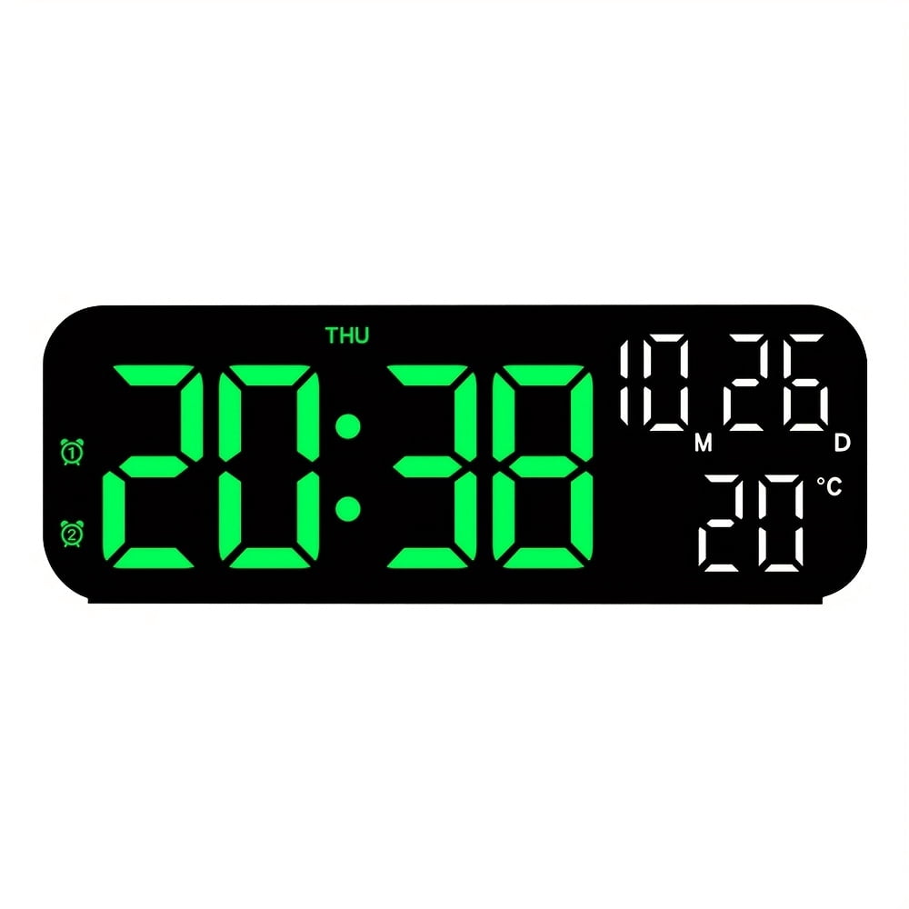 Large Digital LED Alarm Clock with Calendar And Temperature Display for Bedroom Living Room Table Desktop Decoration