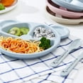thumbnail image 4 of Juego de platos divididos de 3 compartimentos para niños pequeños. Vajilla para la cena en casa. azul, 4 of 9
