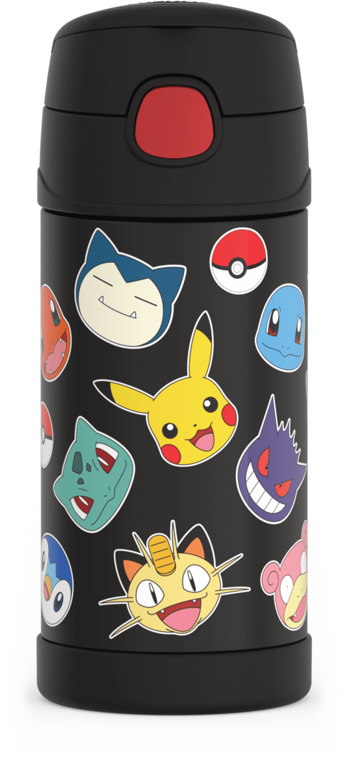 Thermos Stainless Steel Funtainer Water Bottle with Straw, Pokemon, 12 Fluid Ounces