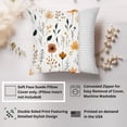 thumbnail image 2 of Ethan Taylor Floral Throw Pillow Soft Cushion Cover 'Wildflower Horizon Flowers Scandinavian Flowers' Pattern Decorative Square Accent Pillow Case, 20x20 Inches, Black, Orange, 2 of 5