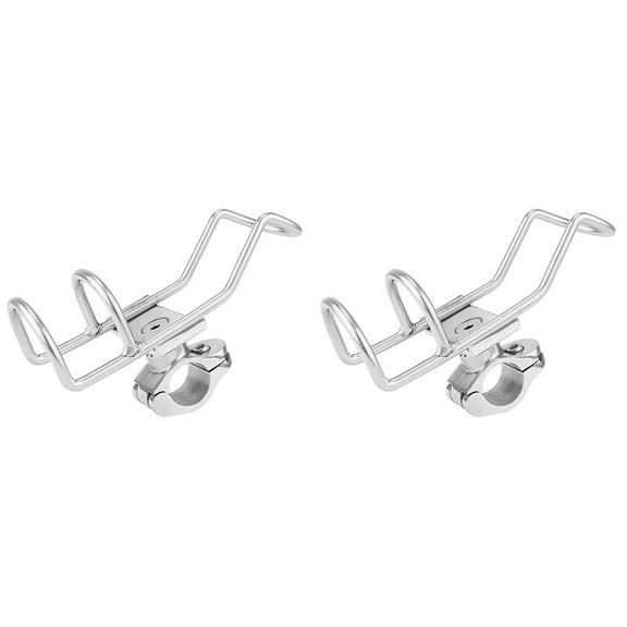 2PCS Stainless Steel 316 Fishing Rod Rack Holder Pole Bracket Support Clamp on Rail Mount 26mm Boat Accessories