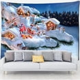 thumbnail image 3 of Tapiz de muñeco de nieve de Navidad colgante de pared Papá Noel regalos bohemios Hippie ambiente festivo decoración del hogar, 3 of 4
