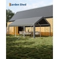 thumbnail image 3 of 12 ft x 20 ft Heavy-Duty Portable Garage Carport with 200g PE Tarp, Dual Roll-Up Doors & 4 Windows, All-Weather Outdoor Shelter for Vehicles, Boats, Paint Booths & Events, 3 of 6