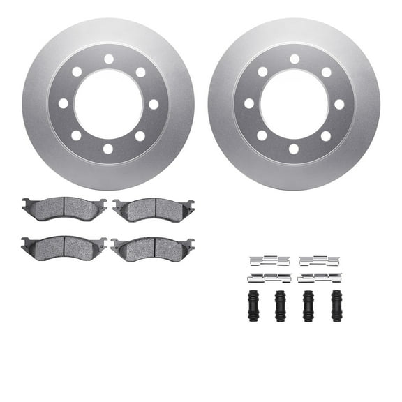 Dynamic Friction Company Rear Geospec Brake Rotors with Heavy Duty Brake Pads includes Hardware 4212-40138