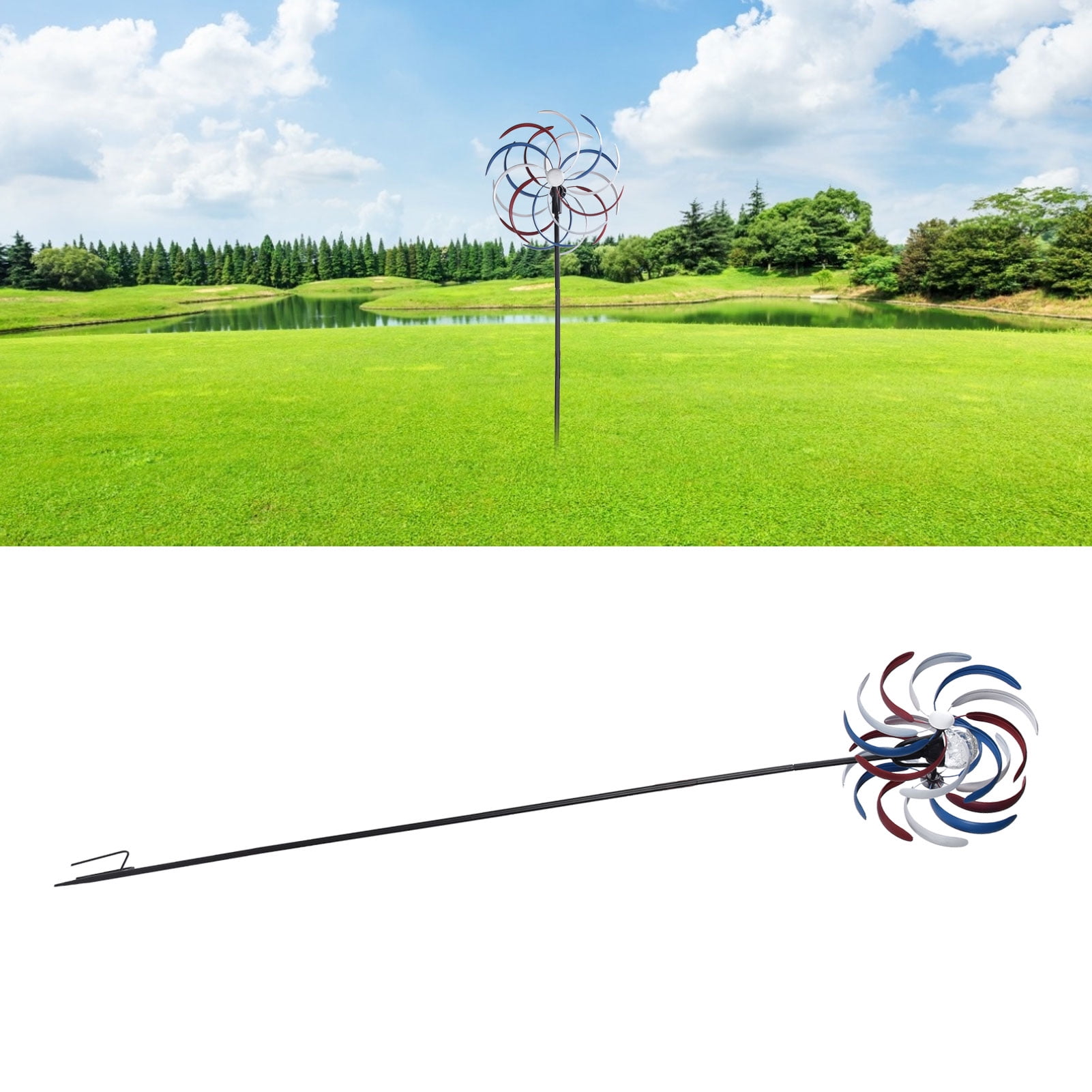 Metal Wind Spinners, Weather Wind Spinners Solar Energy for Lawns for Courtyards