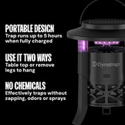 Dynatrap Outdoor Bug Trap 1/4 Acre UV LED Light Mosquito, Fly, Gnat, Moth, Wasp Trap, Chemical-Free Bug Zapper Alternative, Rechargeable and Portable Flying Insect Catcher with Cordless Capability