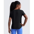 thumbnail image 2 of CRZ YOGA Girls Cloudweight Short Sleeve Athletic T Shirts Active Sports Casual Tees Side Slit Kids Teen, 2 of 7