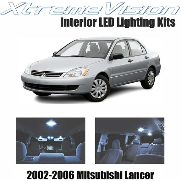 XtremeVision Interior LED for Mitsubishi Lancer 2002-2006 4 Pieces Cool White Interior LED Kit   Installation Tool