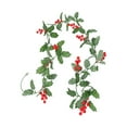 thumbnail image 2 of Arrangement Suspendu Intérieur et Extérieur avec Fleurs et Feuilles Rouges et Vertes pour Décoration Murale de Porte et Escaliers, 2 of 4