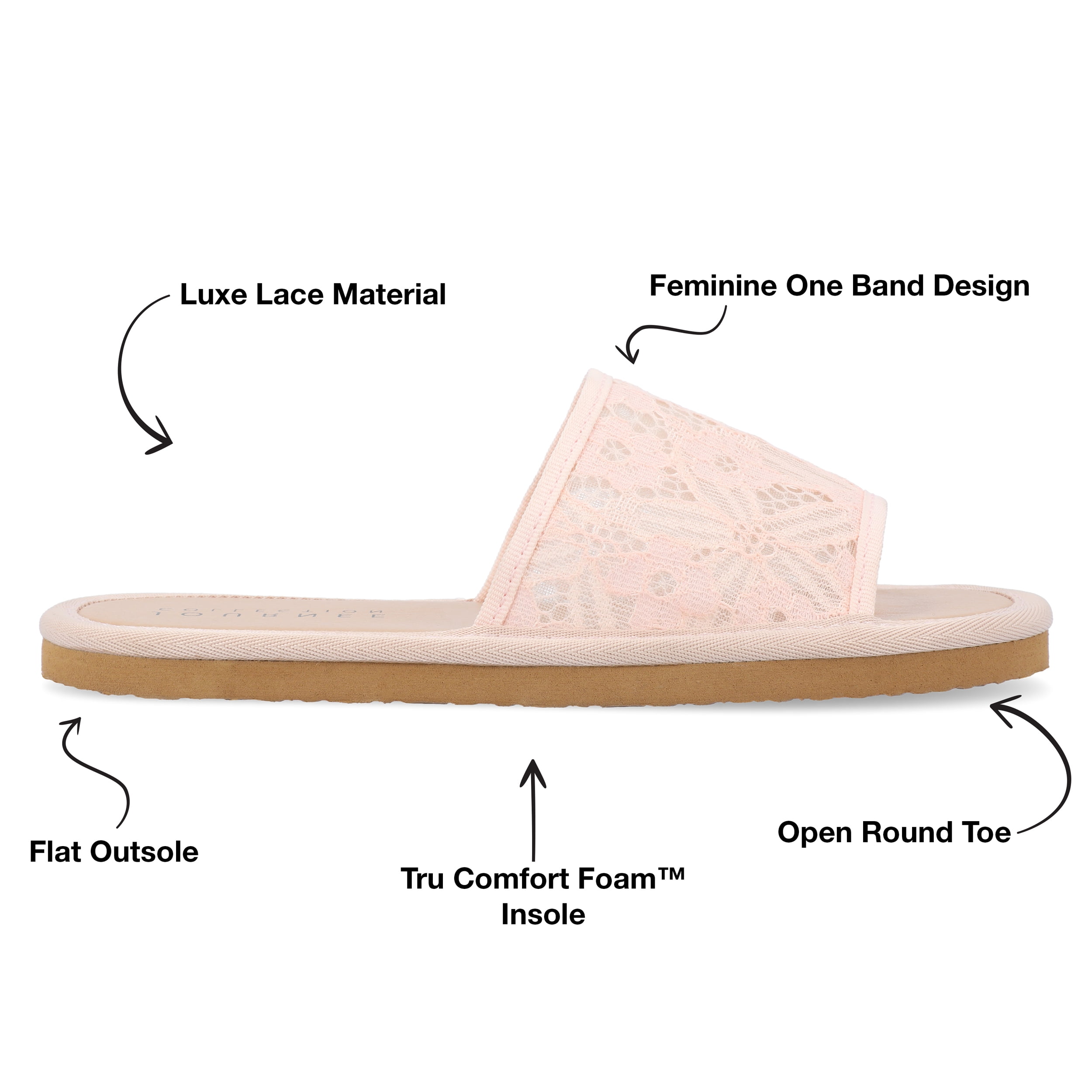 Journee Collection Womens Eniola Tru Comfort Foam Slide Flat Sandals