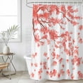 thumbnail image 6 of Polyester Fabric Pink Red Flower Shower Curtain, Modern Watercolor Minimalist Floral Waterproof Bathtub Curtain Bathroom Decor Set with Hooks 66 x 72 Inches, 6 of 6