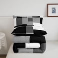 thumbnail image 5 of Homewish Minimalist Grid Twin Comforter Sets,Mid Century Art Bedding Set,Black Gray,Black Reversible,2-Piece,1 Comforter and 1 Pillowcase, 5 of 7