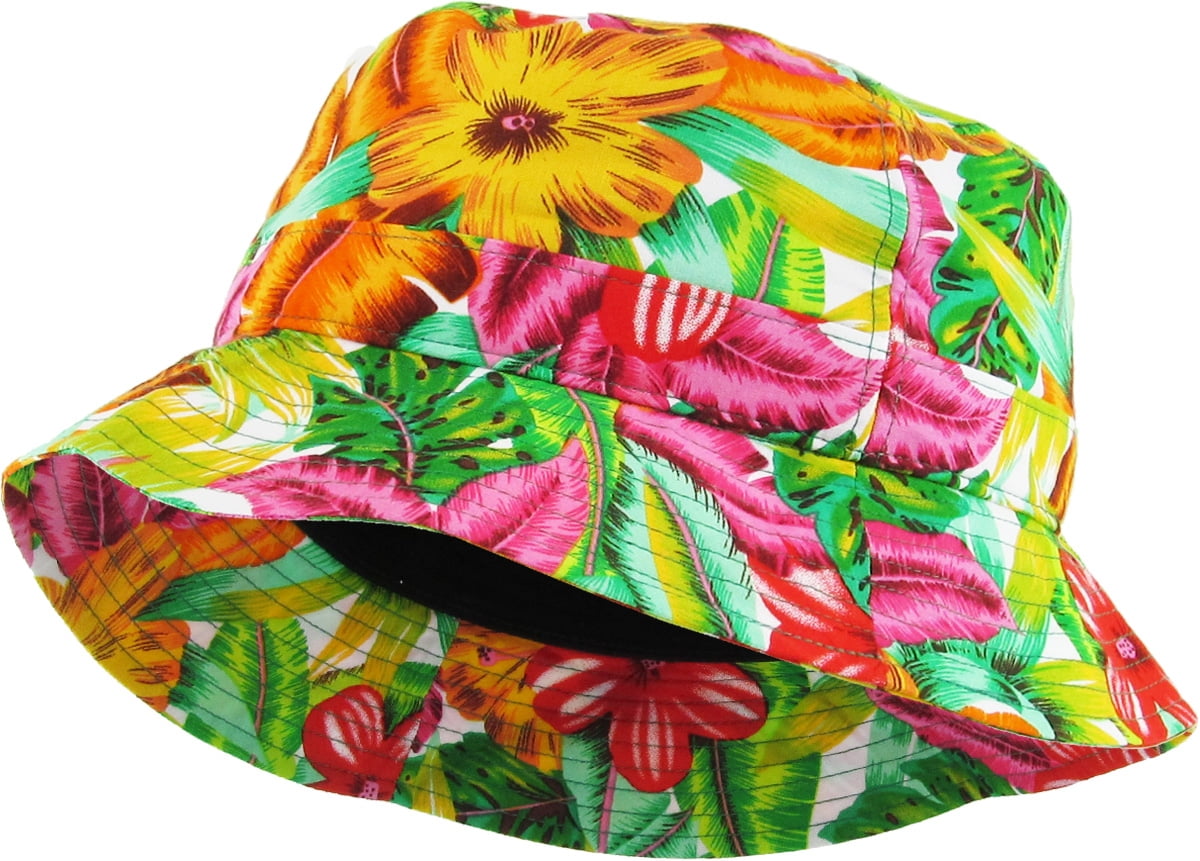 Floral Bucket Hat Fashion Flower Print Summer Cap - Walmart.com