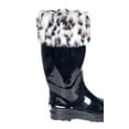 thumbnail image 2 of Women Rain Boots, Mid Calf , Black/White Fux Fur Cuff, 2 of 2