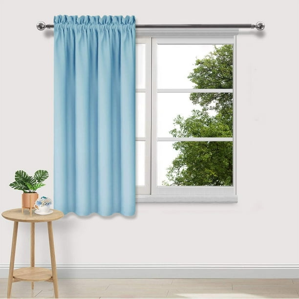 Uuiauoio Blackout Curtain Panel Solid Color Silk Like Fabric Thermal Insulated Energy Saving Window Drapes for Bedroom Kitchen Style Home Decor