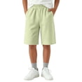 thumbnail image 2 of fatyb Boys Girls Knee Length Shorts Elastic Waist Half Sports Shorts Summer Athletic Long Shorts Activewear, 2 of 7